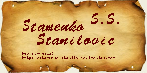 Stamenko Stanilović vizit kartica